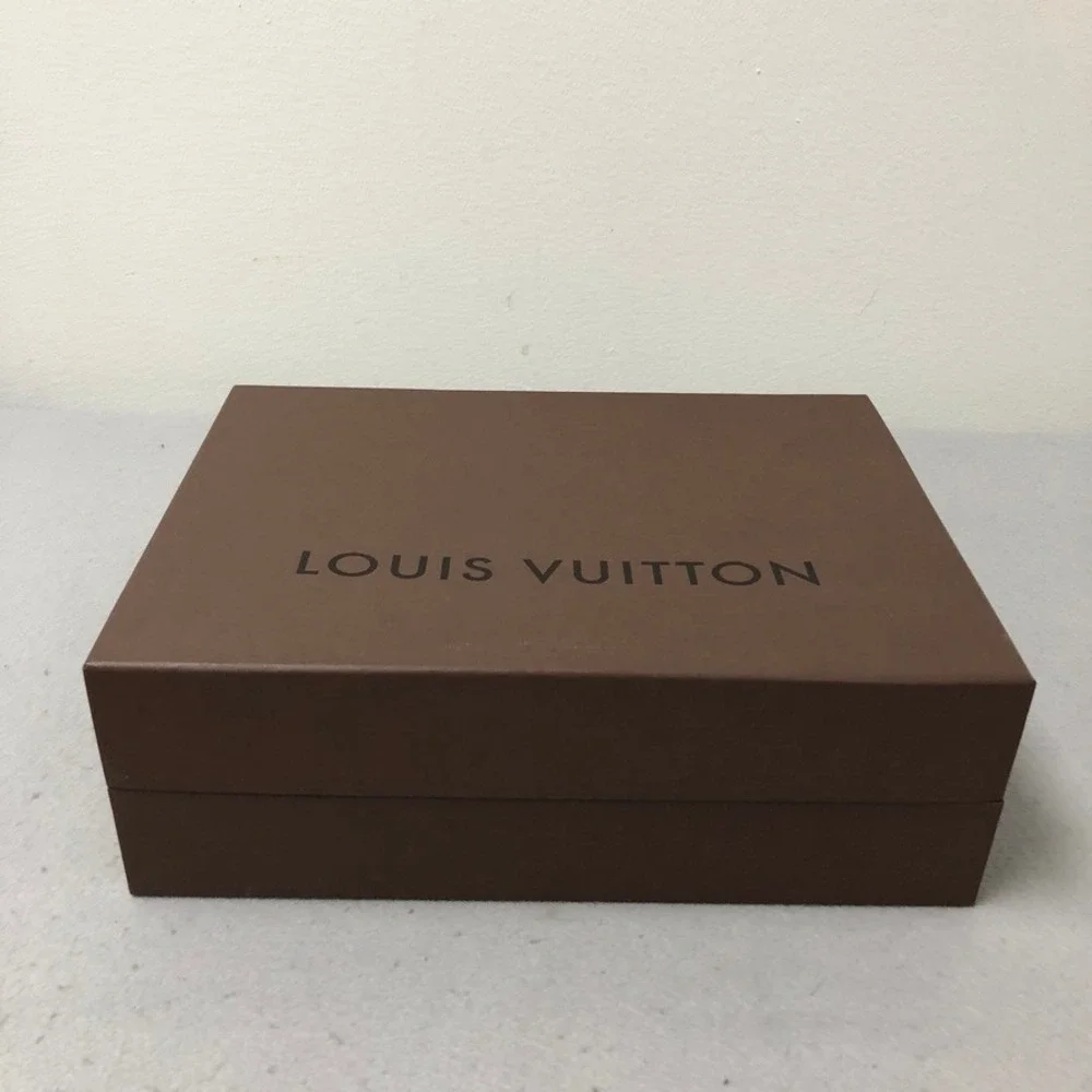 Louis Vuitton Shoe Box and Dust Bag Brown Yellow Packaging Set 13.25x9.5x4.5